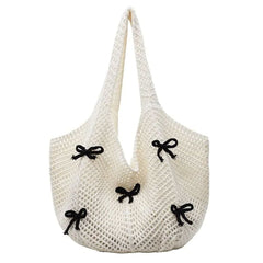 Bow Crochet Tote Bag
