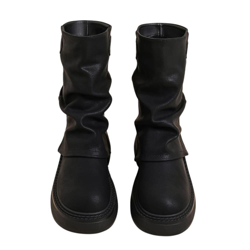 Normandy Countryside Brown Platform Calf Boots