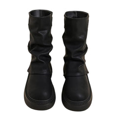 Normandy Countryside Brown Platform Calf Boots