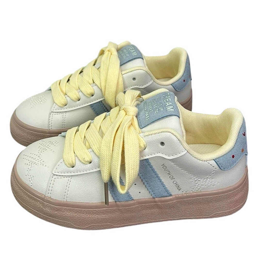 Cheese Print Aesthetic Sneakers