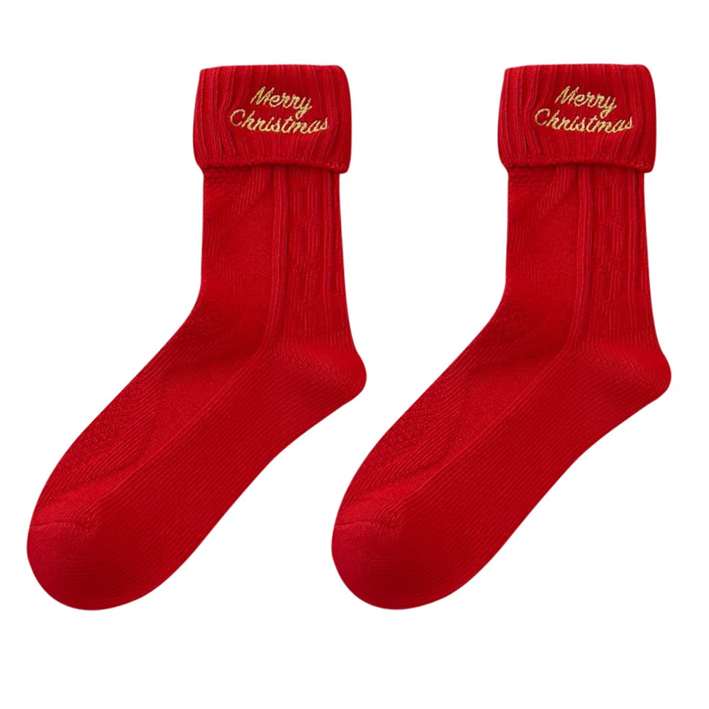 Merry Christmas Knitted Socks