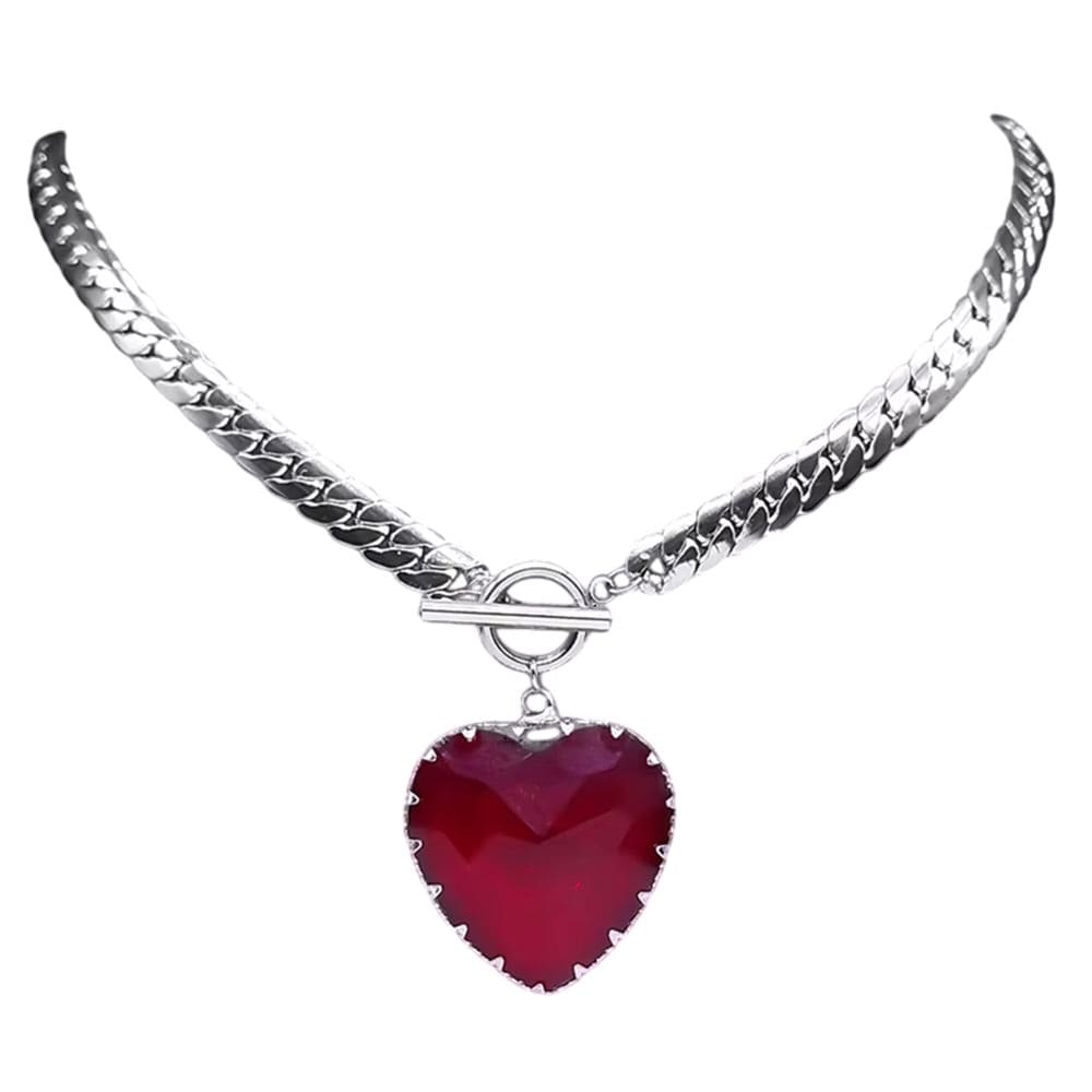 Chunky Heart Pendant Necklace