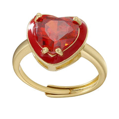 Chunky Heart Rhinestone Ring