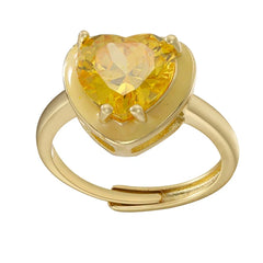 Chunky Heart Rhinestone Ring