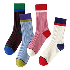 Color Block Ribbed Socks