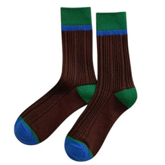 Color Block Ribbed Socks