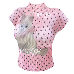Coquette Kitty Polka Dot Top