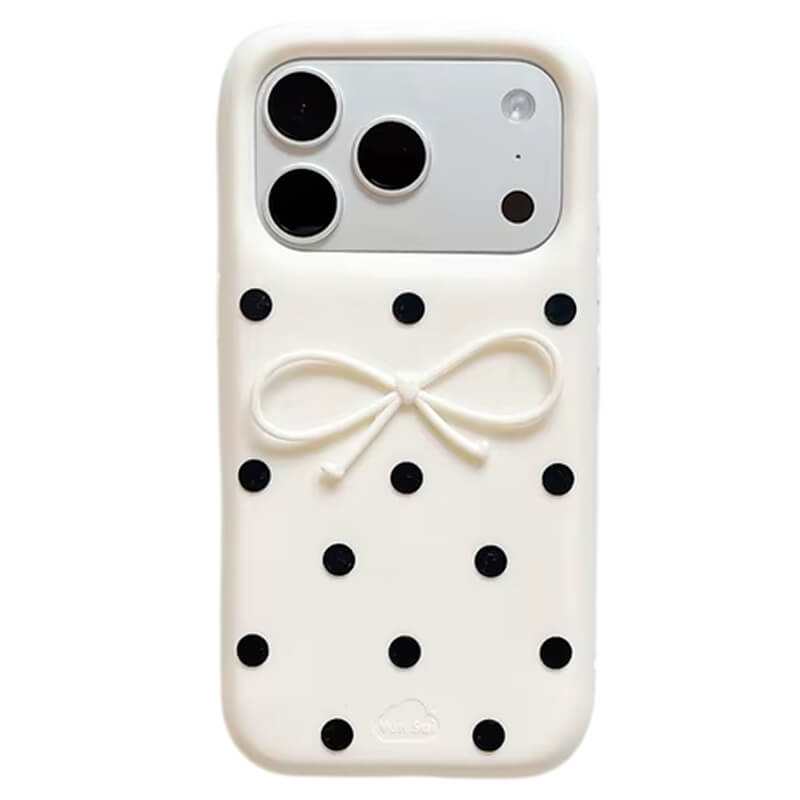 Coquette Polka Dot Bow iPhone Case
