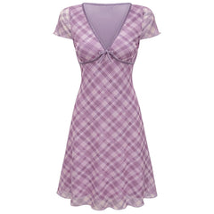 Cottage Summer Plaid Mini Dress