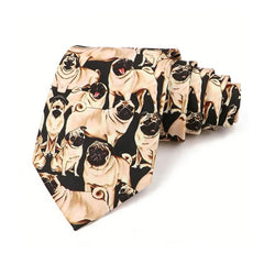 Cute Pug Pattern Tie