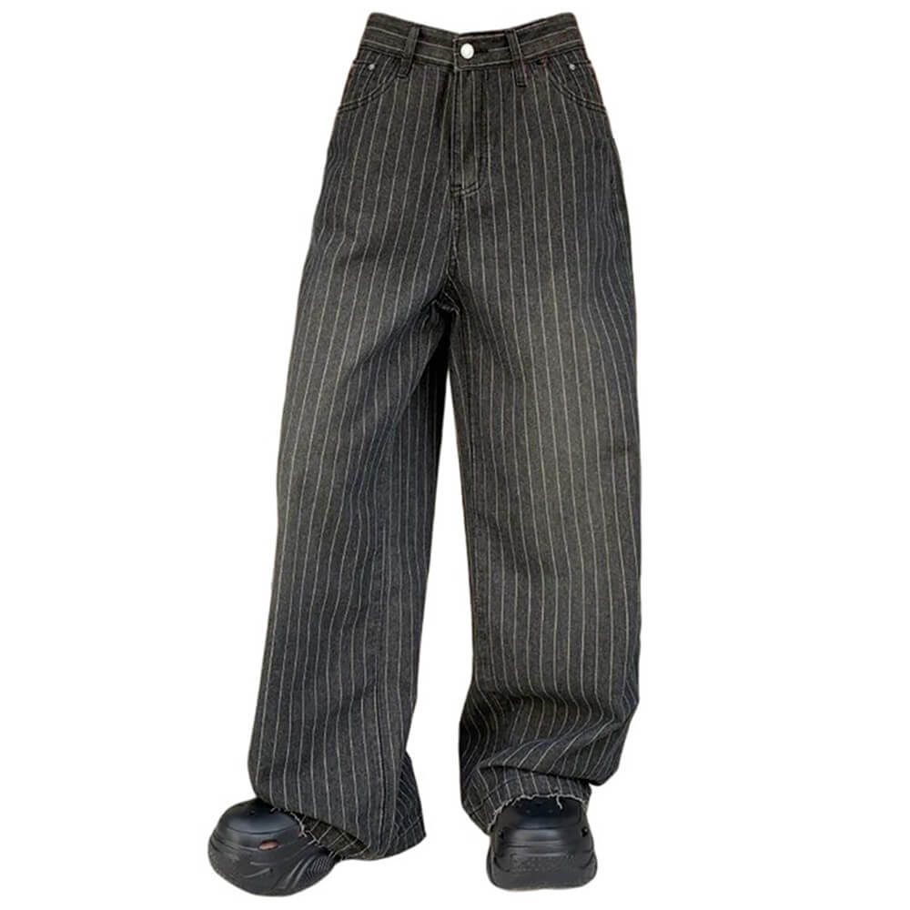 Teen Craft Striped Baggy Jeans