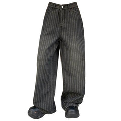 Teen Craft Striped Baggy Jeans