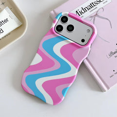 Dopamine Aesthetic Wavy Stripe iPhone Case