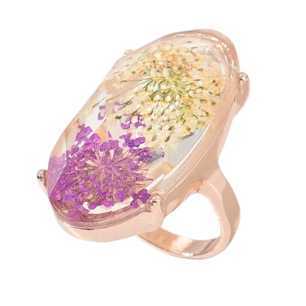 Dried Flower Resin Ring
