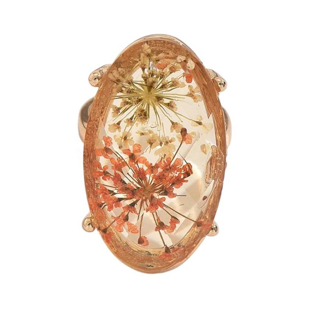 Dried Flower Resin Ring