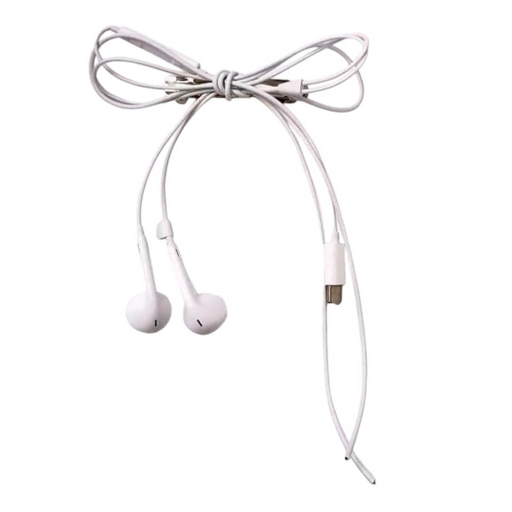 Earphone Bow Hair Clip