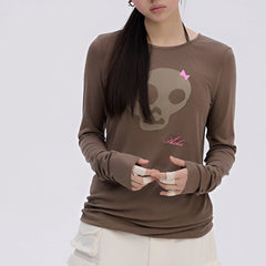 Emo Phase Skull Long Sleeve Top