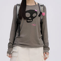 Emo Phase Skull Long Sleeve Top