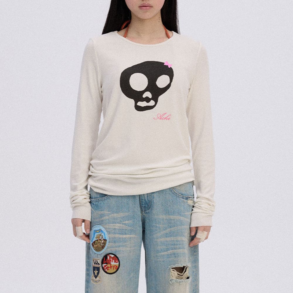 Emo Phase Skull Long Sleeve Top