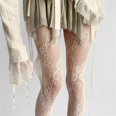 Floral Lace Patterned Tights