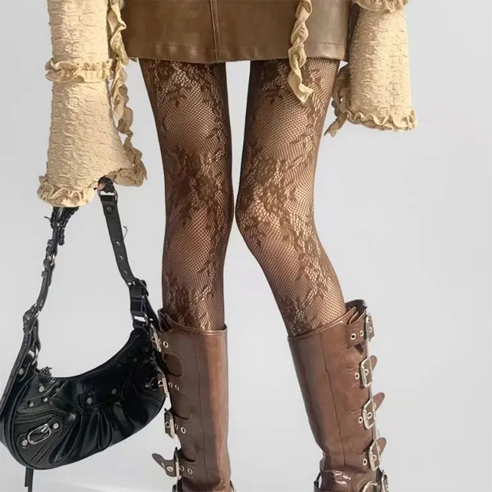Floral Lace Patterned Tights