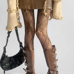 Floral Lace Patterned Tights