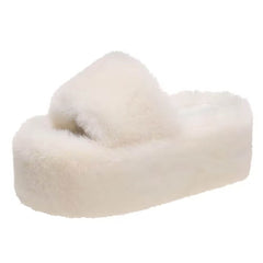 Fluffy Platform Slippers