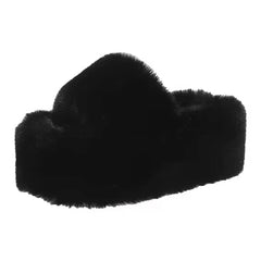 Fluffy Platform Slippers