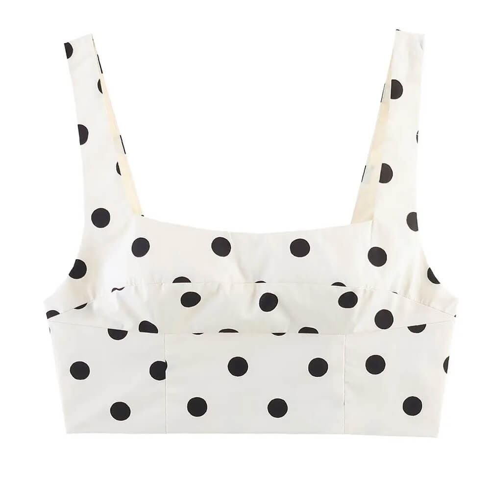 French Girl Polka Dot Crop Top