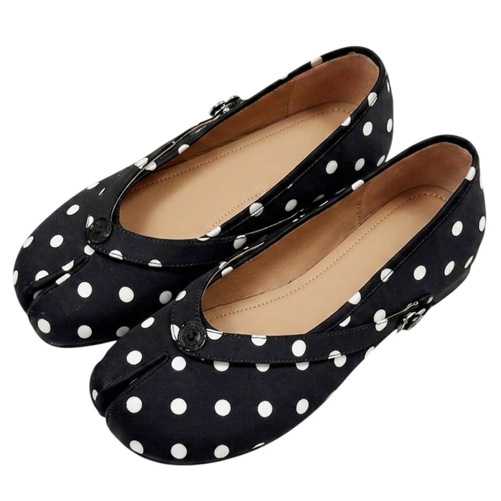 French Girl Polka Dot Tabi Ballet Flats