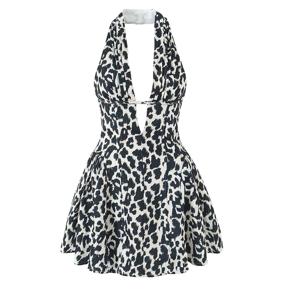 French Girl V-Neck Halter Dress