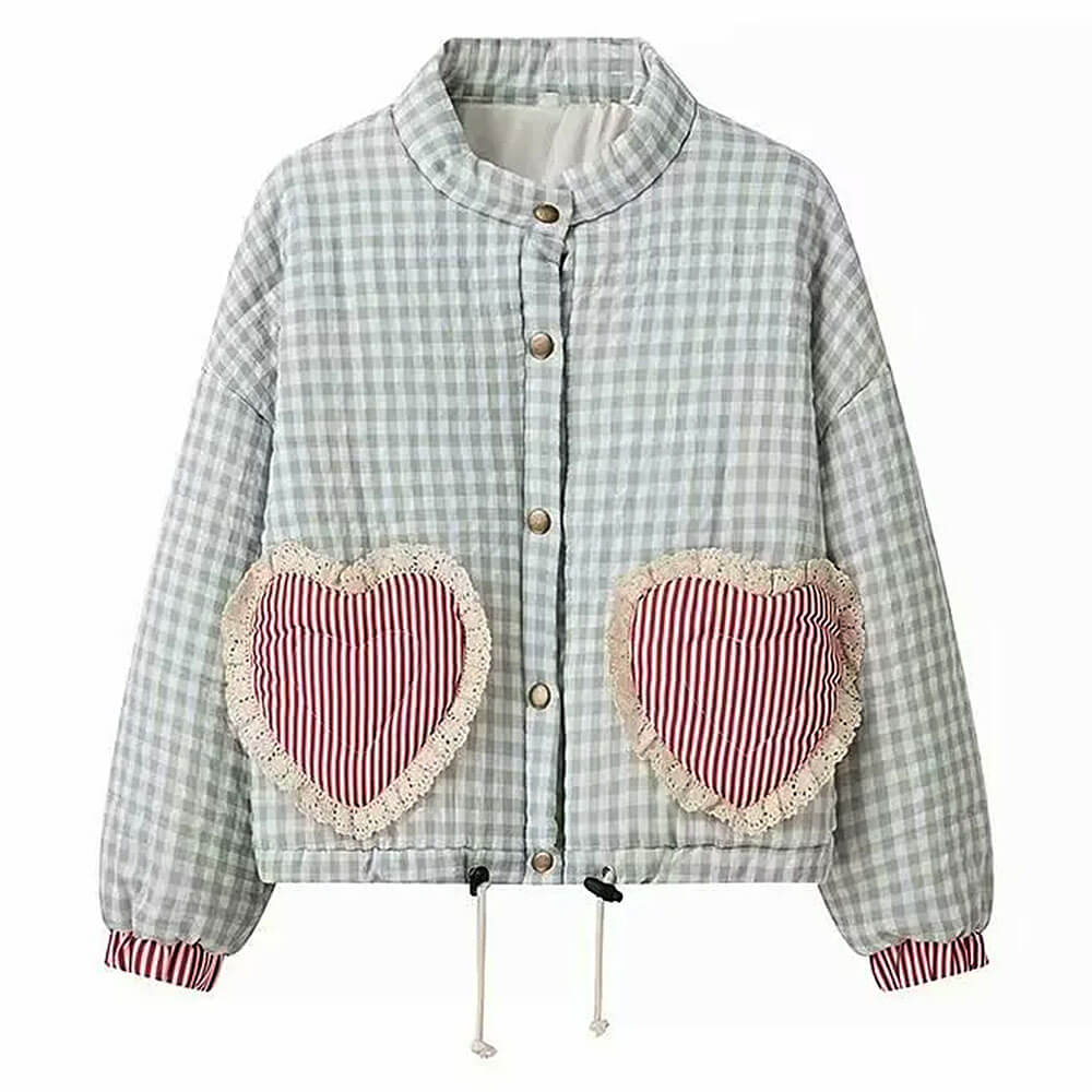 Gingham Heart Pocket Jacket