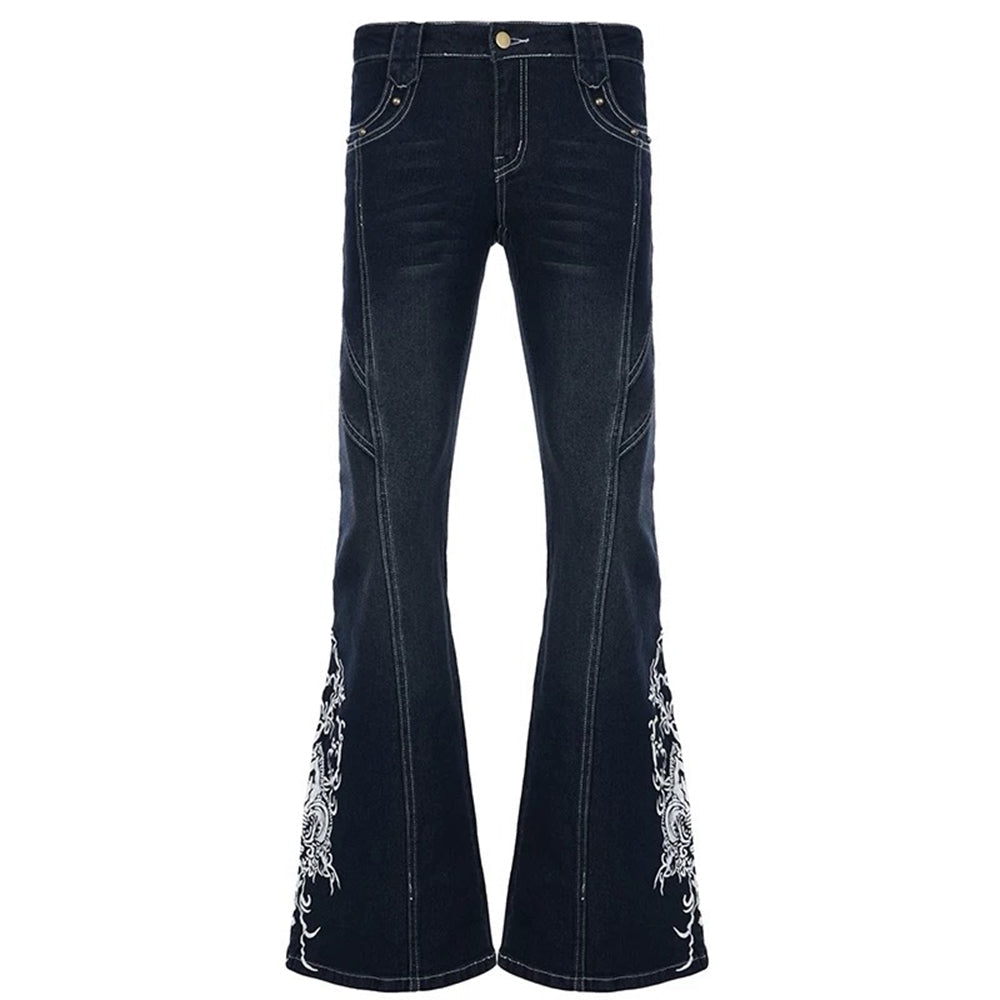 Grunge Aesthetic Flared Jeans