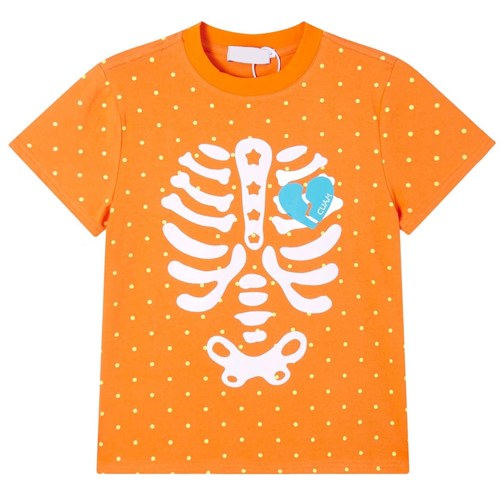 Grunge Skeleton Heart Print T-Shirt
