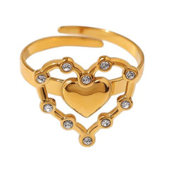 Heart & Star Aesthetic Ring