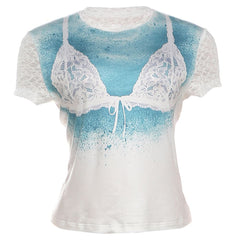Lace Bra Print T-Shirt
