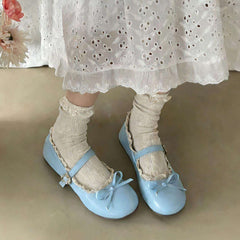 Pastel Dreams Lace Trim Mary Jane Flats
