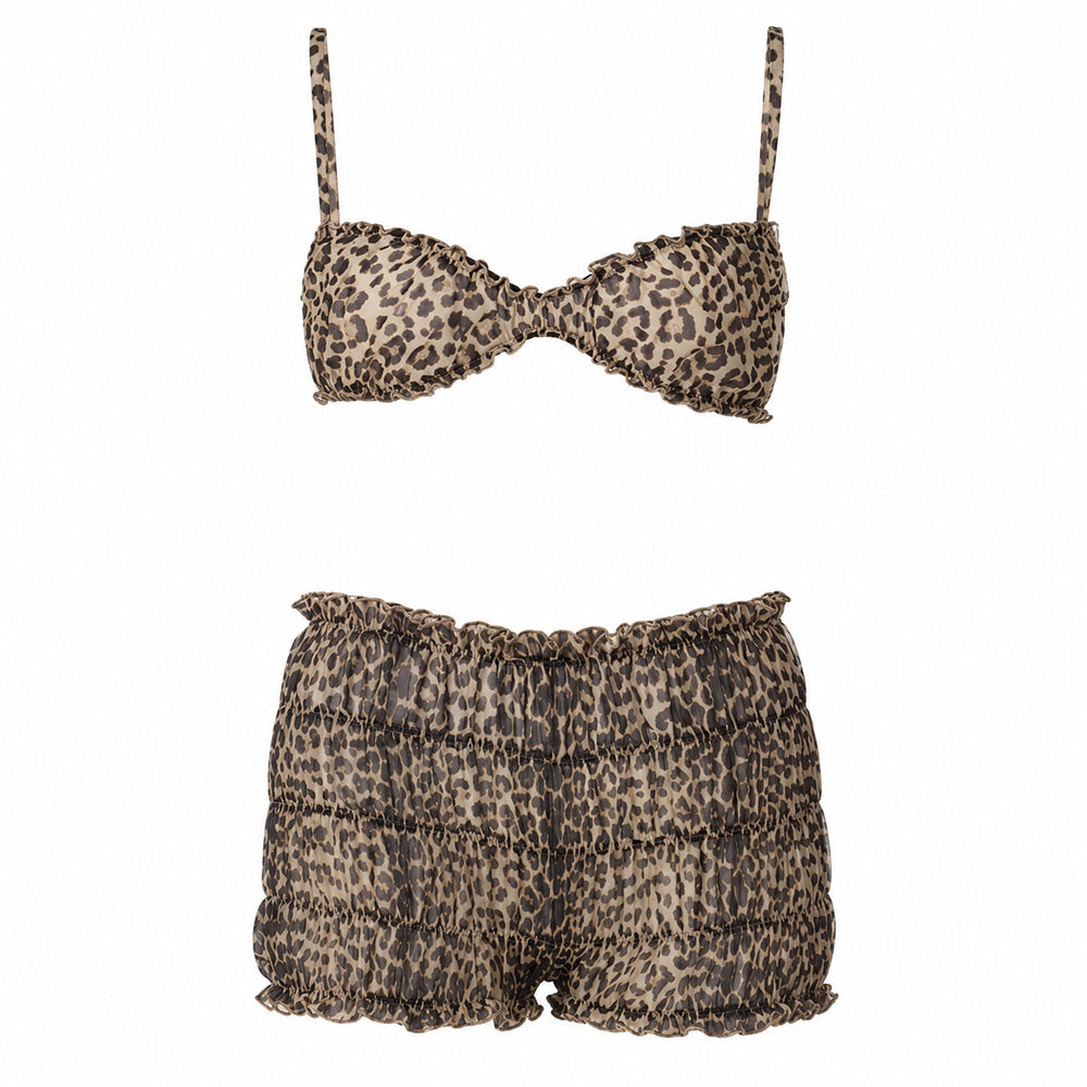 Wild Aura Leopard Print Top + Shorts Co-Ord