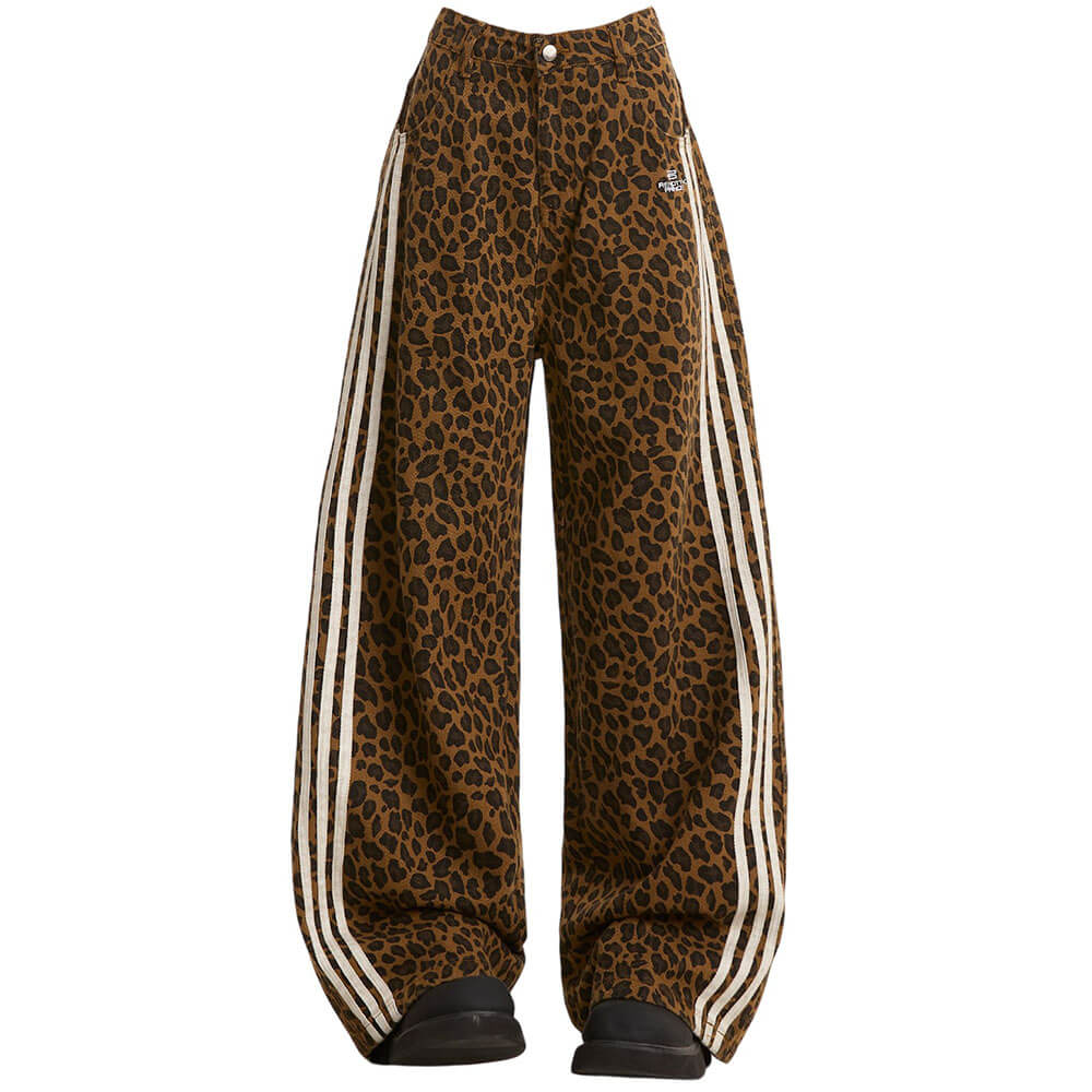 Wild Aura Leopard Print Wide-Leg Pants