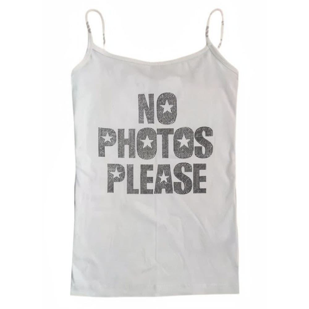 No Photos Please Rhinestone Skinny Tank