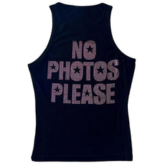 No Photos Please Rhinestone Tank Top