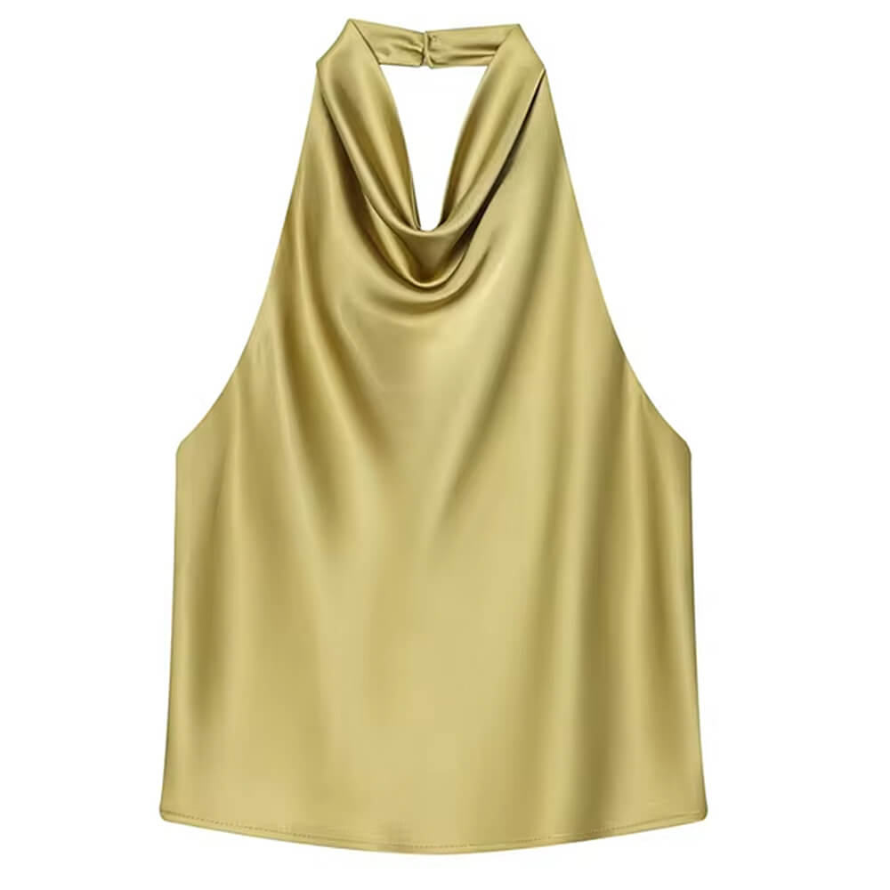 Old Money Satin Halter Top