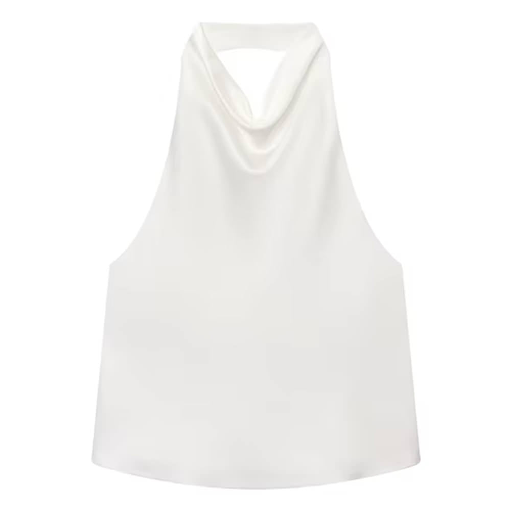 Old Money Satin Halter Top