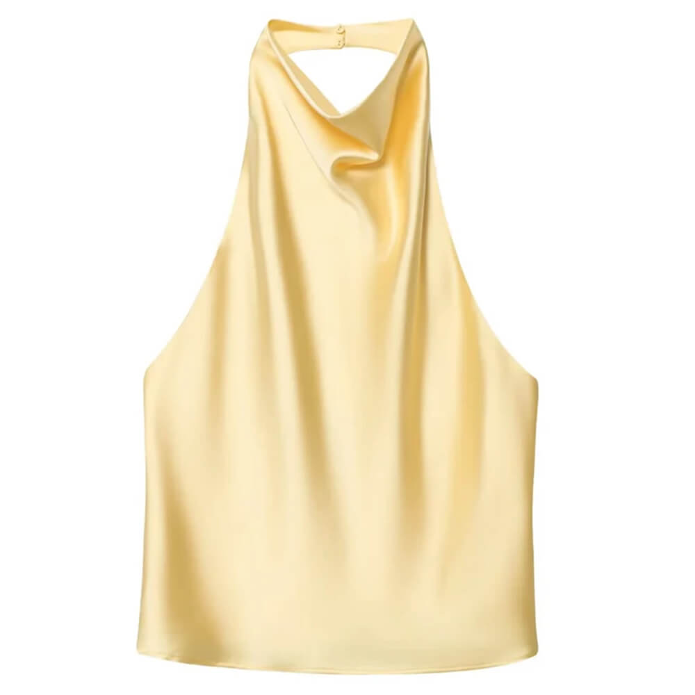 Old Money Satin Halter Top