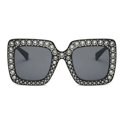 Oversized Square Rhinestone Sunglasses