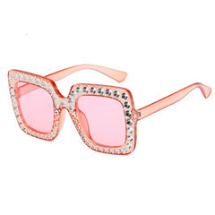 Oversized Square Rhinestone Sunglasses