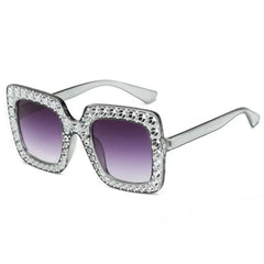 Oversized Square Rhinestone Sunglasses