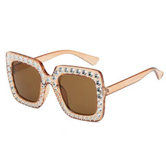 Oversized Square Rhinestone Sunglasses