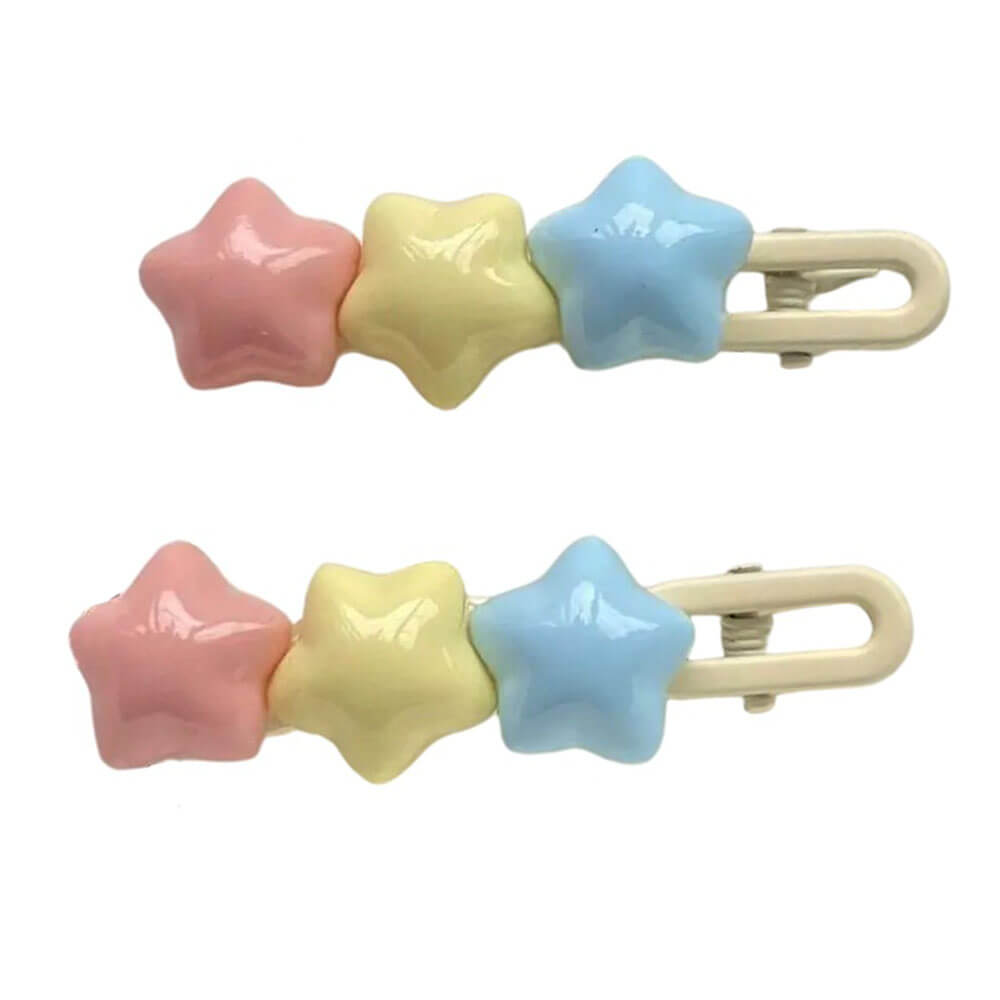 Pastel Stars Hair Clip 2pcs Set