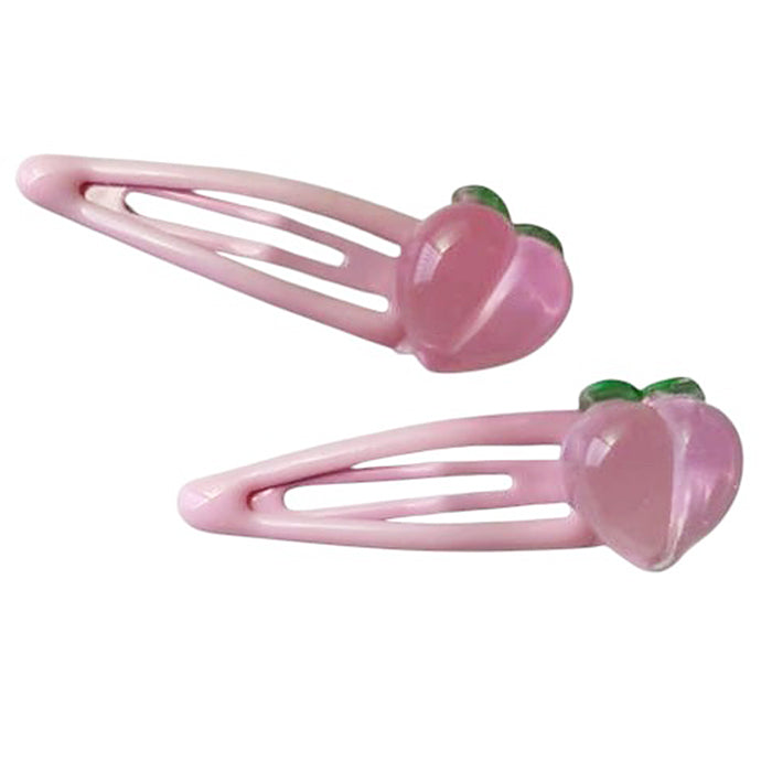 Peach Hair Clips 4 Pcs Set
